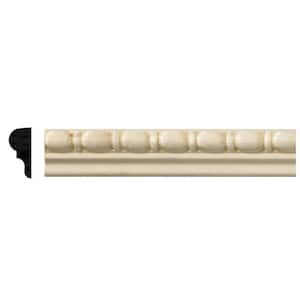 5/16 in. x 11/16 in. x 96 in. White Hardwood Embossed Bead and Reel Moulding