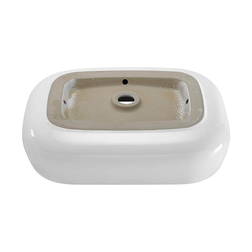 Chateau 22" Glossy White Ceramic Vessel Sink