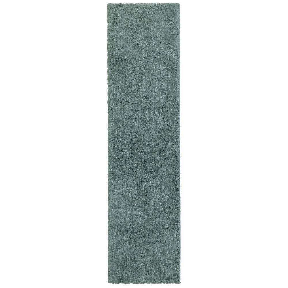 Home Decorators Collection Ethereal Shag Aqua Sea 2 ft. x 8 ft. Indoor ...