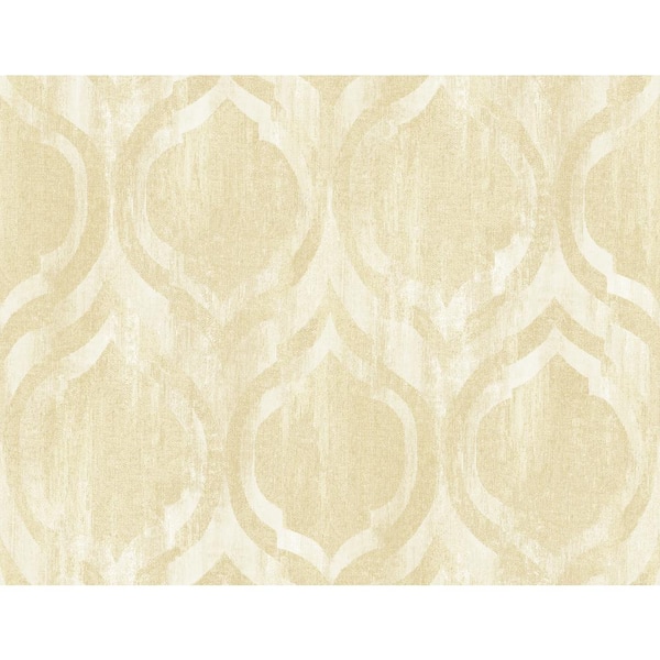 Seabrook Designs Old Danube Metallic Pearl and Gold Ogee Paper Strippable Roll (Covers 60.75 sq. ft.)