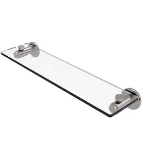 Tribecca Collection 22 in. Glass Vanity Shelf with Beveled Edges in Satin Nickel