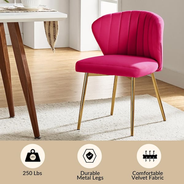 JAYDEN CREATION Olinto Modern Fuchsia Velvet Channel Tufted Side