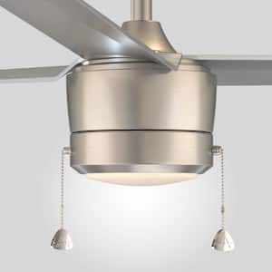 Tritour 44 in. Integrated LED Indoor Brushed Nickel Ceiling Fan with White Color Changing Light Kit