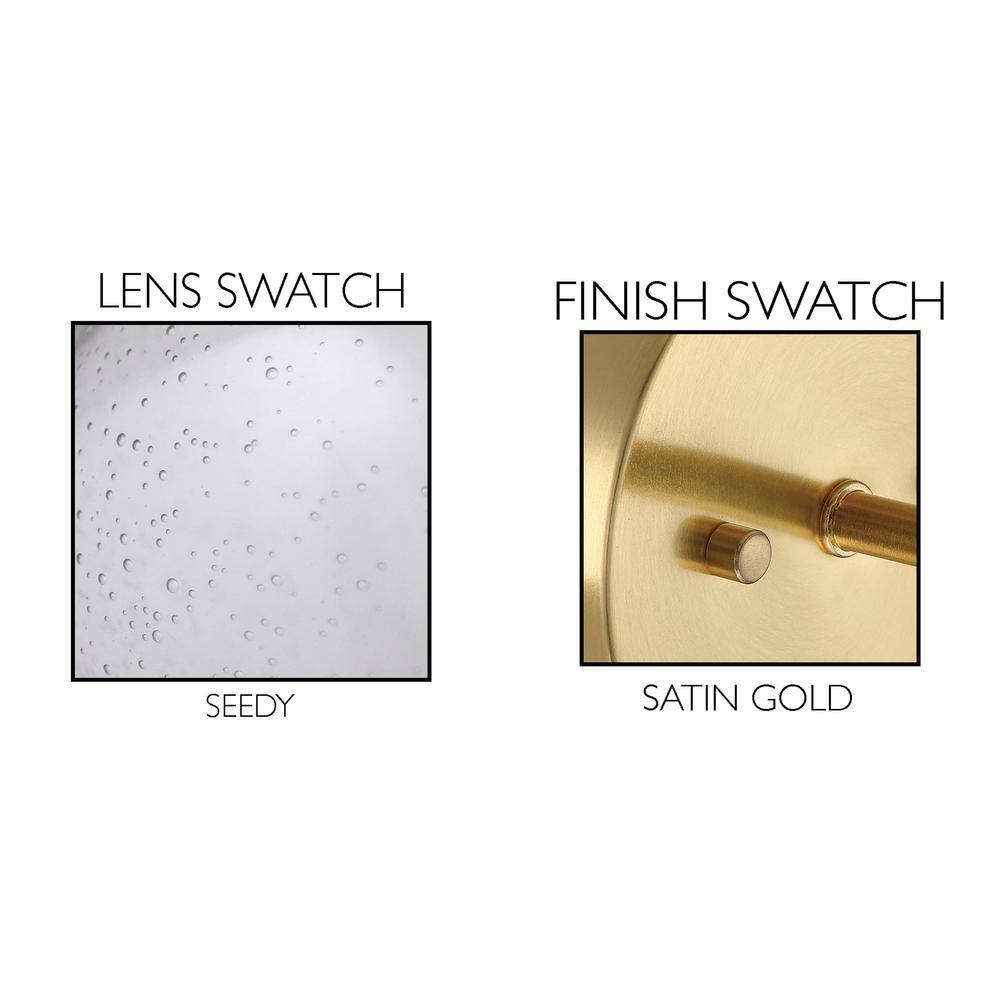 Gracelyn 24" Satin Gold 3-Light Vanity with Seedy Glass Globe Shades
