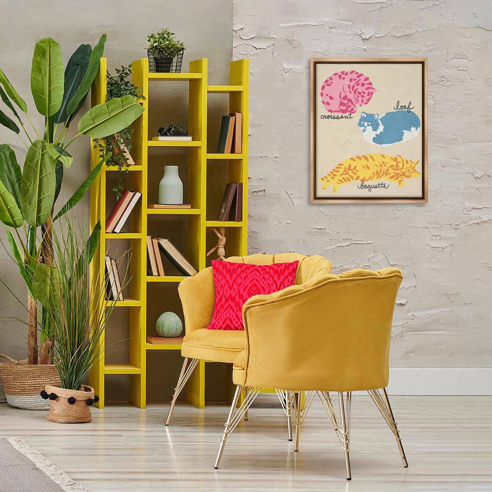 Funny Relaxing Cat Shapes by June Erica Vess Brown Floater Frame Animal Graphic Art Print 21 in. x 17 in. price history on PriceWatchPro