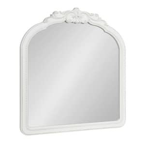 Jenelle 28 in. W x 30 in. H MDF White Arch Traditional Framed Decorative Wall Mirror