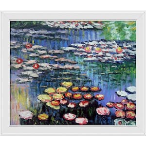 Water Lilies (pink) by Claude Monet Galerie White Framed Nature Oil Painting Art Print 24 in. x 28 in.