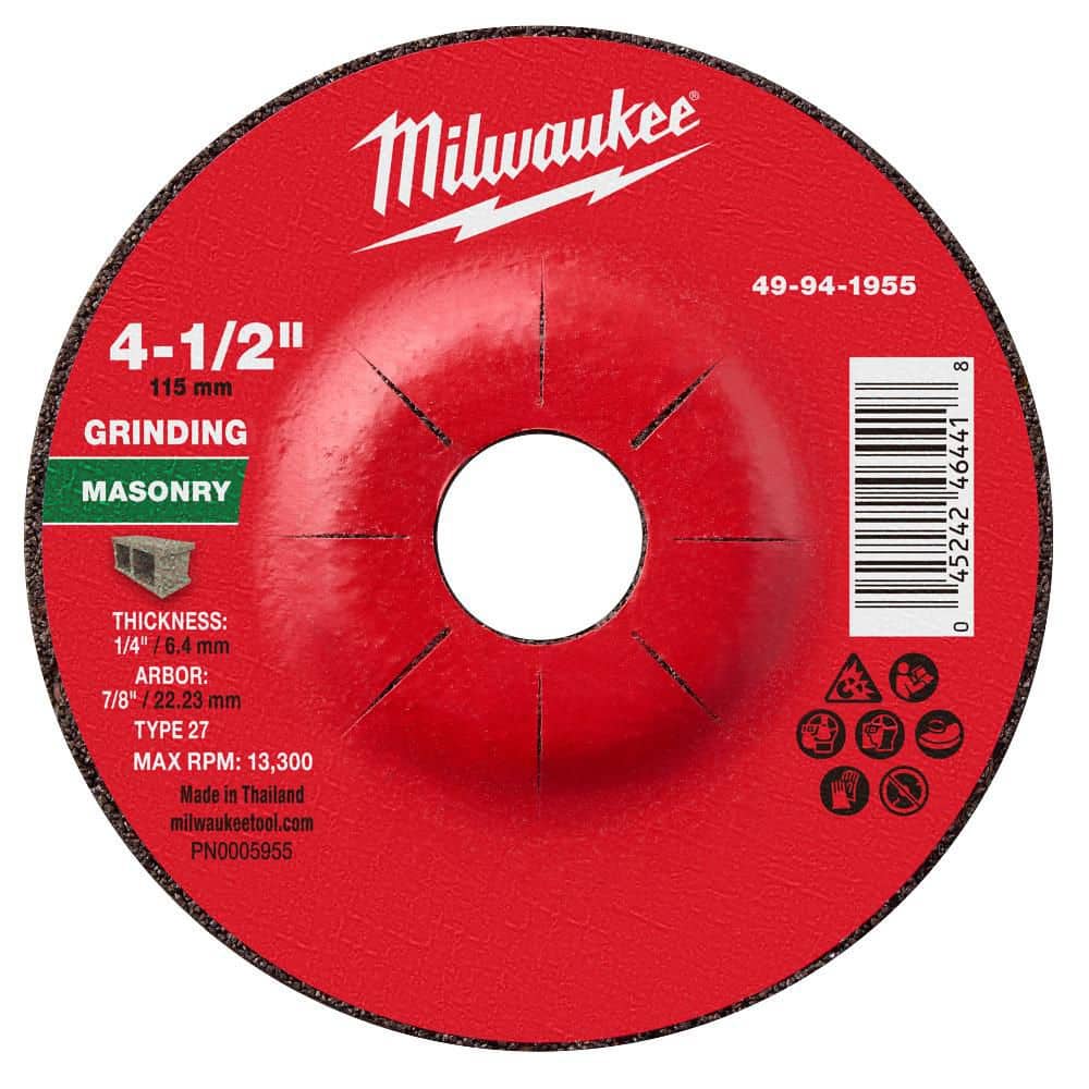 4-1/2 in. x 1/4 in. x 7/8 in. Masonry Grinding Wheel-Type 27 price history on PriceWatchPro