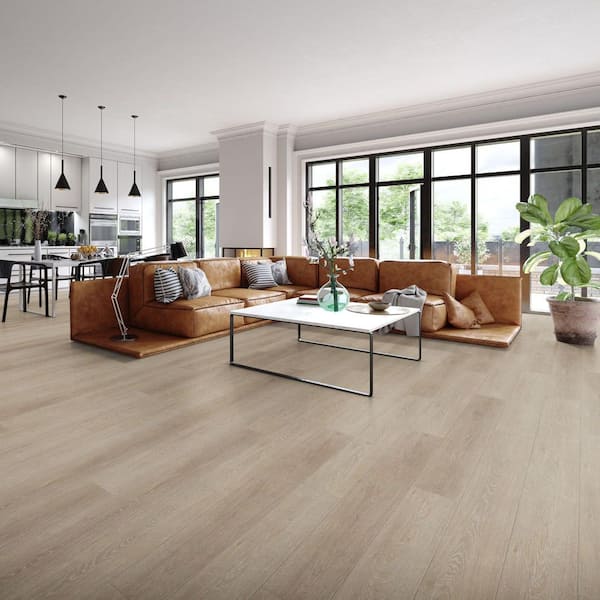 Pro Arbor Wood Taupe 20 MIL x 7 in. W x 48 in. L Glue Down Waterproof Luxury Vinyl Plank Flooring (42.04 sq. ft./Case)