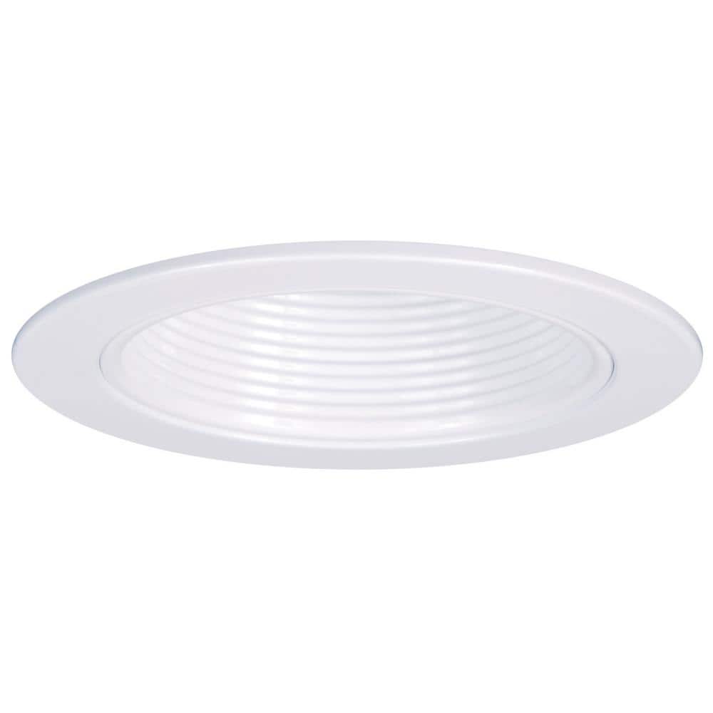Halo E26 Series in. White Recessed Ceiling Light Plastic Step Baffle with White  Trim Ring 4001WB The Home Depot