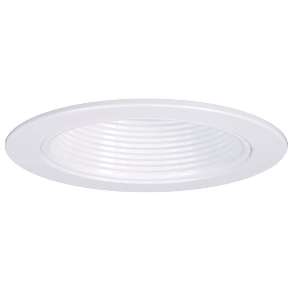 4" White Plastic Baffle Trim for Recessed Lighting
