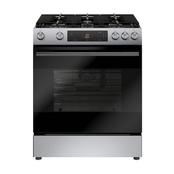 Bosch 100 Series 30" 5.8 cu. ft. Slide-In Gas Range in Stainless Steel, Self-Cleaning Convection Oven