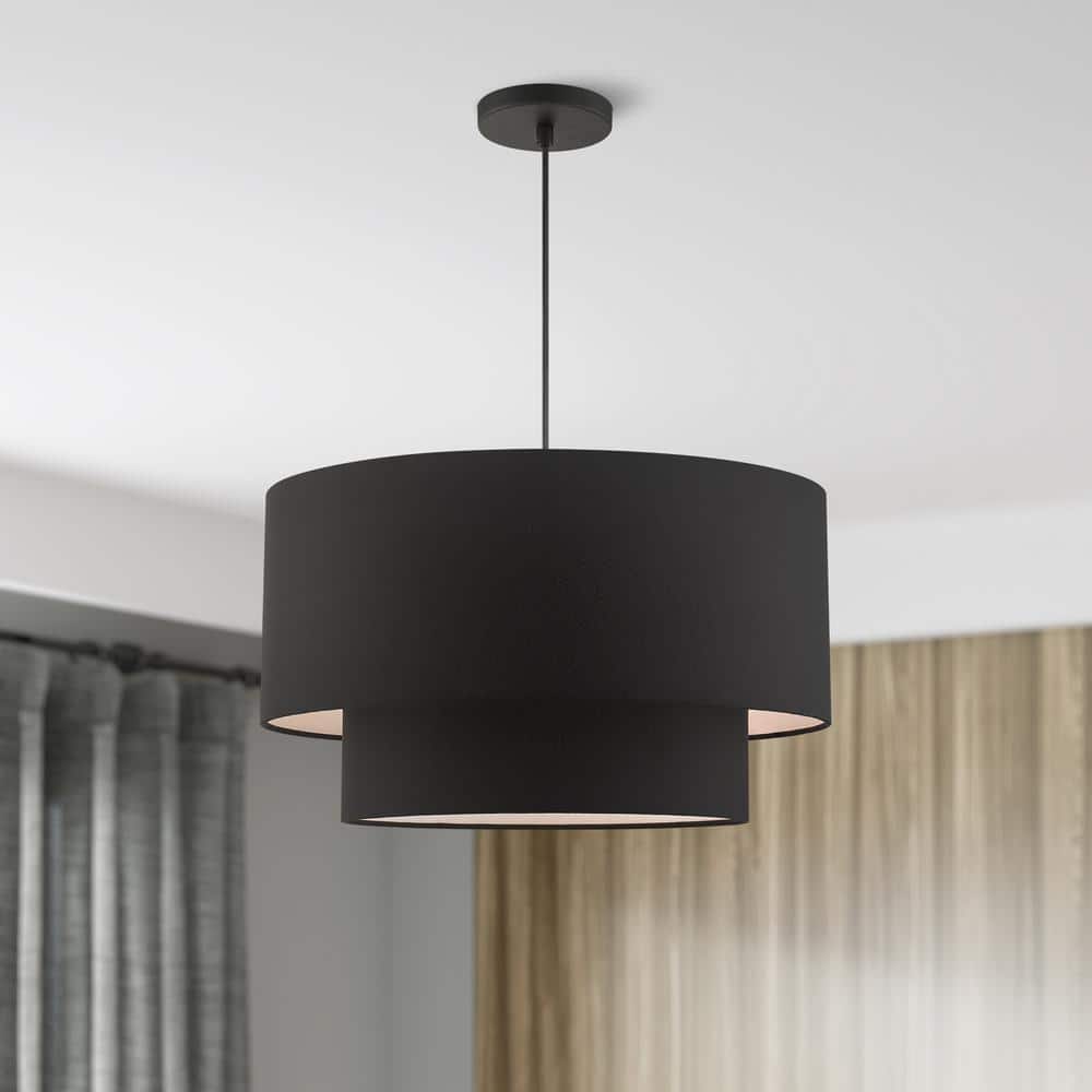 Bainbridge 20" Black LED Indoor/Outdoor Drum Chandelier