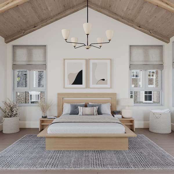 Camden 4-Piece Natural Blonde Oak Wood Queen Size Bedroom Set