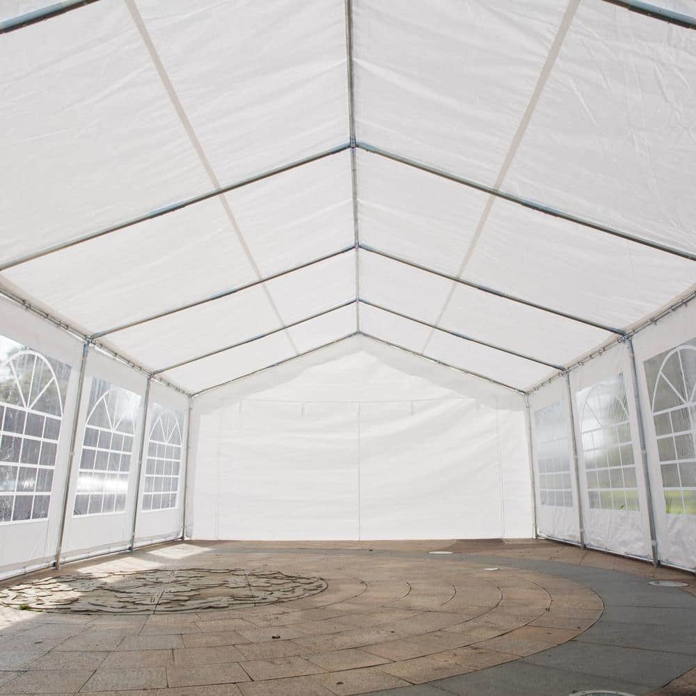 Outsunny White 16' x 32' Heavy Duty Party Tent with Removable Sidewalls