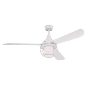 Graham 52 in. Integrated LED White Ceiling Fan with Light Kit and Remote Control
