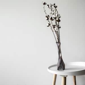 13.25 in. Black Nickel Aluminium-Casted Decorative Twisted Shape Flower Vase