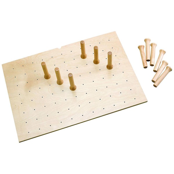 Wooden Peg Board With Plastic Pegs