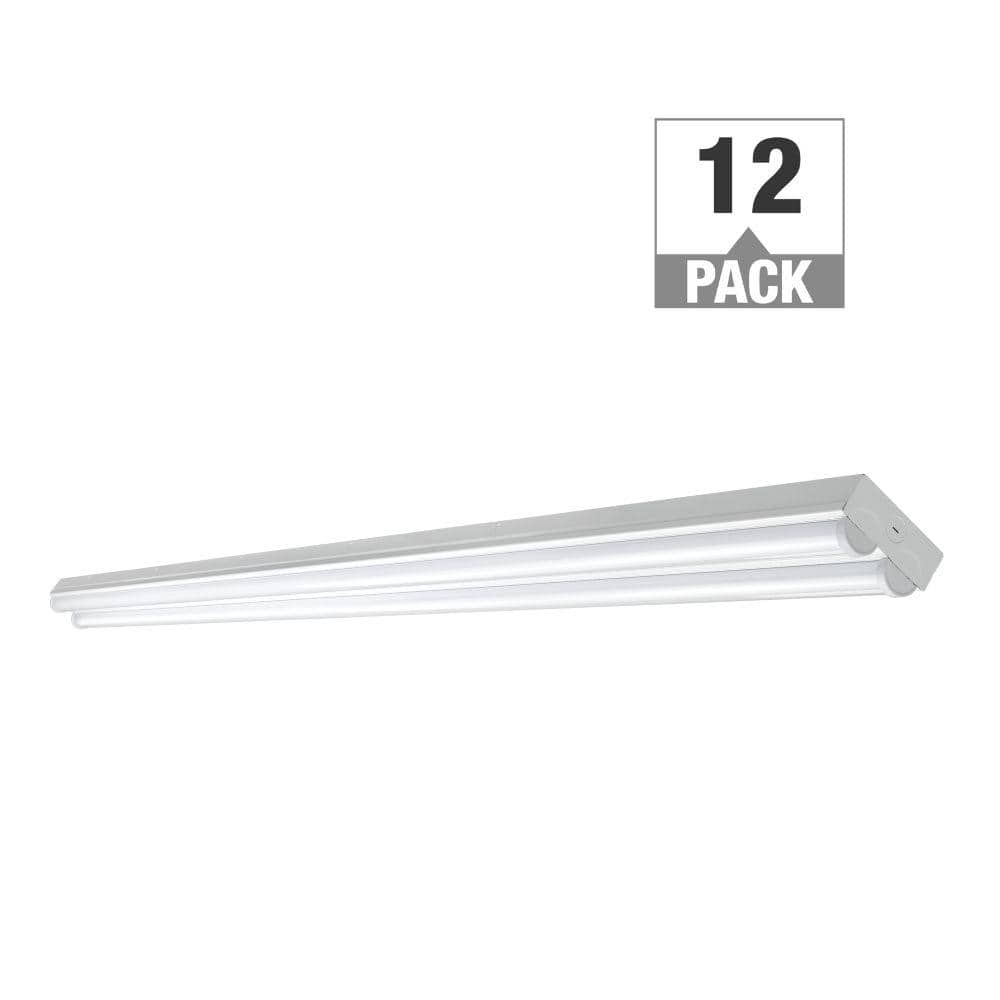8 ft. 9000LM 90W 2-Light LED White Strip Light Fixture 120V Bright White 40