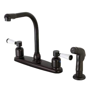 Paris 2-Handle Standard Kitchen Faucet and Sprayer in Oil Rubbed Bronze