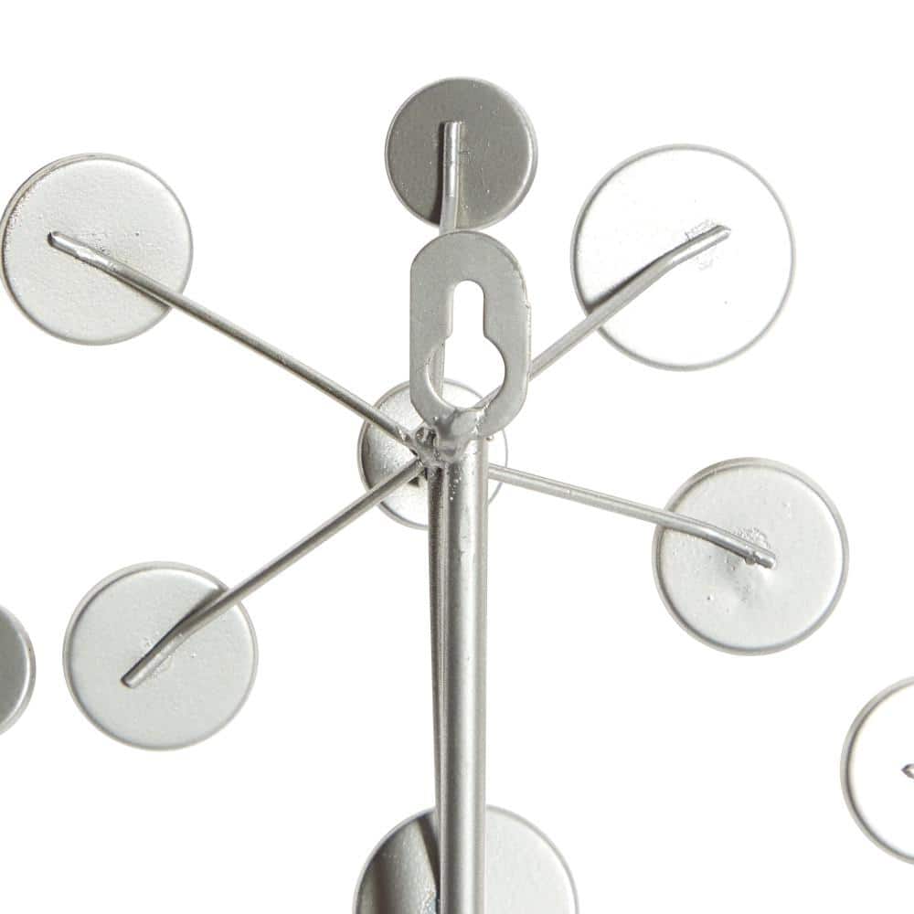 Glamorous Silver Snowflake 16" Metal Wall Sculpture with Acrylic Beads