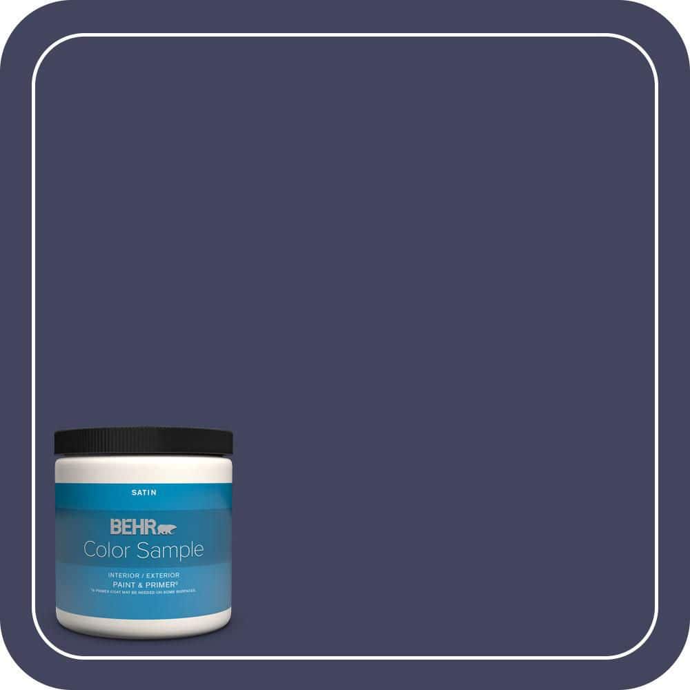 BEHR PREMIUM PLUS 8 oz. #PMD-92 Darkest Navy Satin Enamel Interior