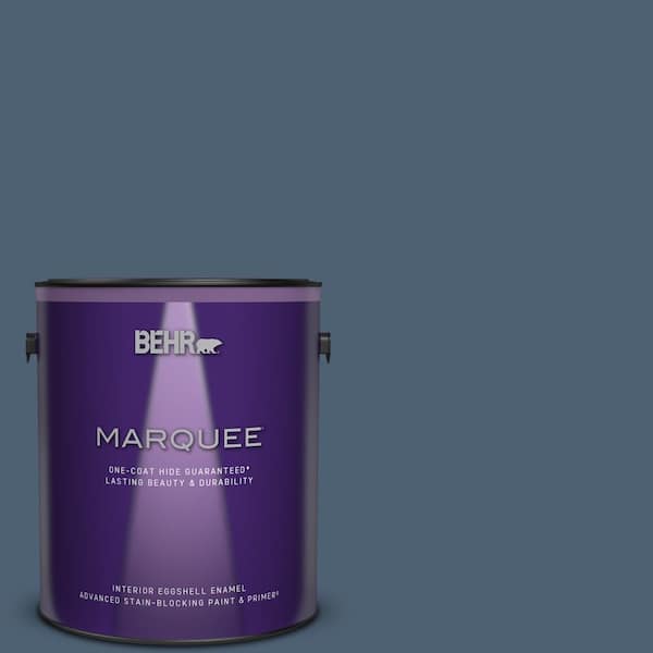 BEHR MARQUEE 1 gal. #PPU14-19 English Channel One-Coat Hide Eggshell Enamel Interior Paint & Primer