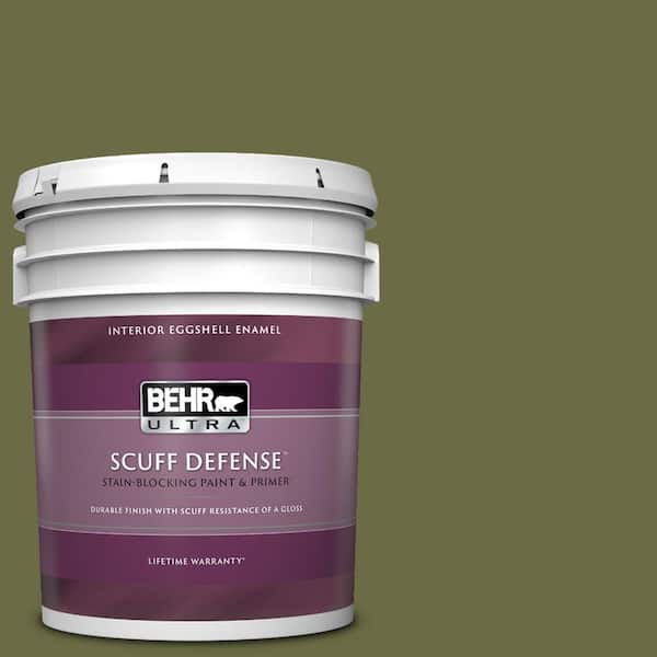 BEHR ULTRA 5 gal. Home Decorators Collection #HDC-CL-20 Portsmouth Olive Extra Durable Eggshell Enamel Interior Paint & Primer
