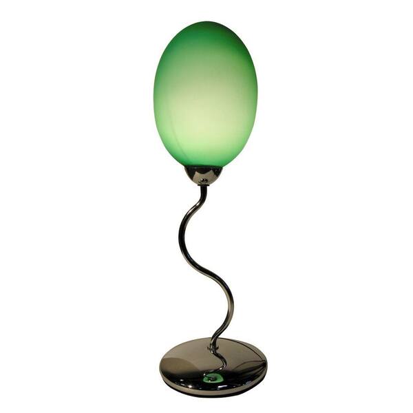 Dale Tiffany Green Egg Glass 19 in. Polished Chrome Accent Lamp