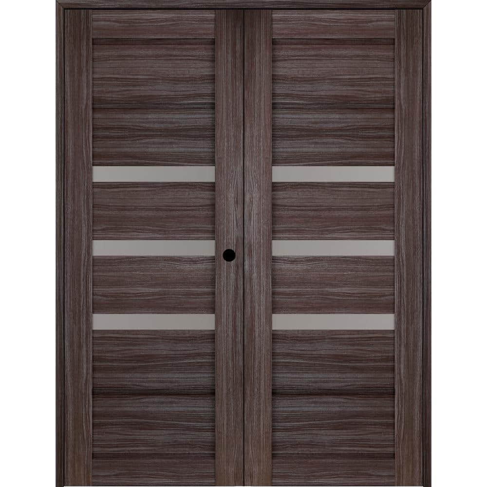 Belldinni Rita 56 In.x 84 In. Left Hand Active 3-lite Gray Oak Wood 