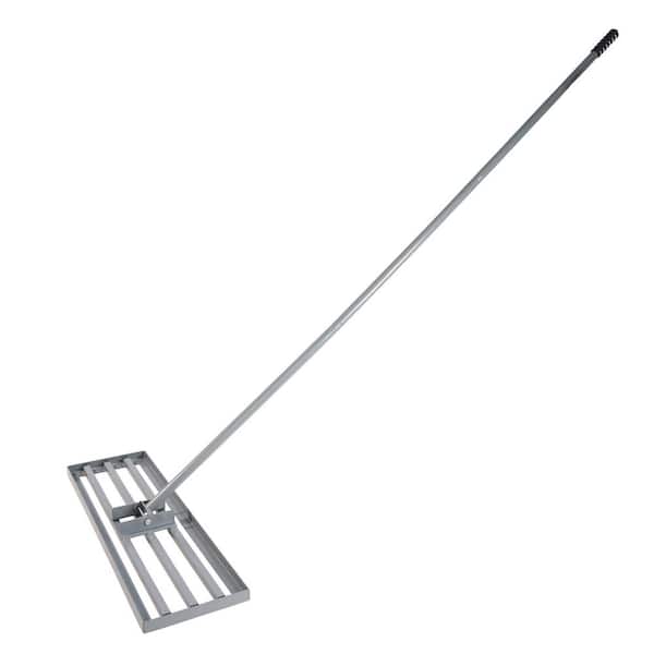 Gray 79.5 in. Plastic Handle Metal Rake Tool Lawn Leveling Rake for Garden Backyard Farmland Golf Course Compost Sand