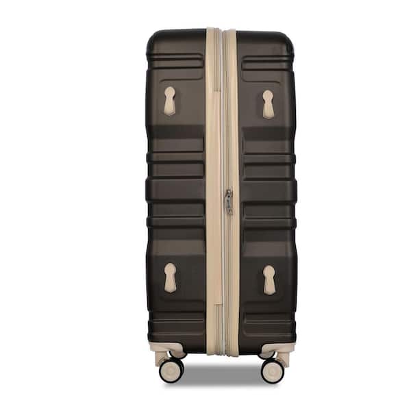 Merax Brown Lightweight 3-Piece Expandable ABS Hardshell Spinner Luggage Set with TSA Lock