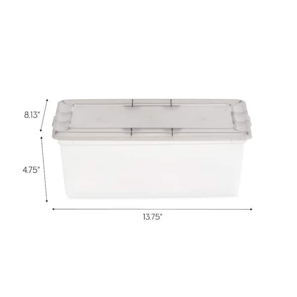 Iris 18 Gallon Stack & Pull Clear Storage Box, Lid Gray, Pack of 3