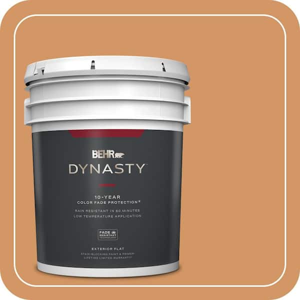 BEHR DYNASTY 5 gal. #280D-5 Glazed Pecan Flat Exterior Stain-Blocking Paint & Primer