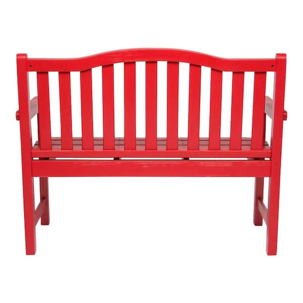 Belfort II 45 in. Chili Red Wood Outdoor Bench