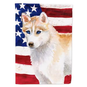 2.3 ft. x 3.3 ft. Polyester Siberian Husky Patriotic 2-Sided Heavyweight Flag Canvas House Size