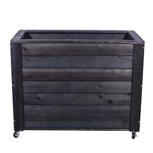 40 in. x 20 in. x 32 in. GREY Solid Wood Mobile Planter