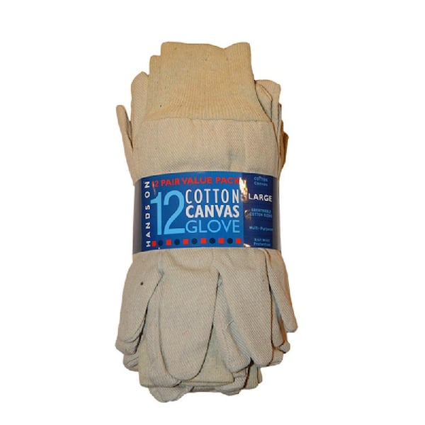 Do it Men's Large PVC Grip Cotton Canvas Work Glove