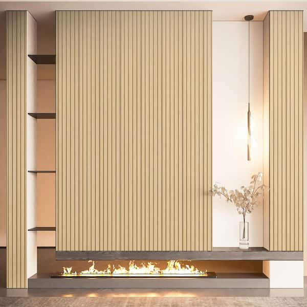 Art3d 3/7 in. x 3/5 ft. x 7.87 ft. Oak Wood Design Square Edge MDF