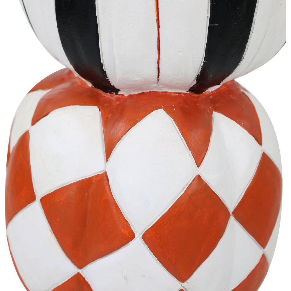Freestanding Lighted Resin Pumpkin Trio Topiary for Halloween