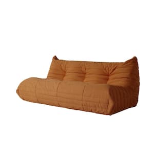 68.9 in. W Armless Soft Teddy Velvet Rectangle 3-Seater Floor Lazy Reclining Sofa in Brown