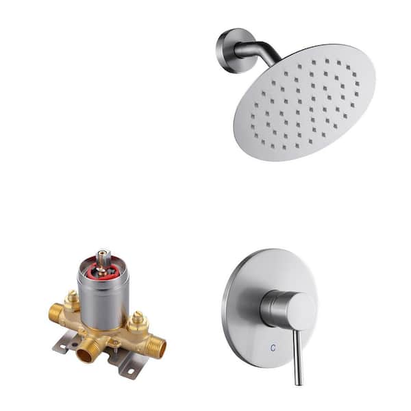 Single-Handle 1-Spray Shower Faucet 1.8 GPM with 360° Swivel in. Brushed Nickel