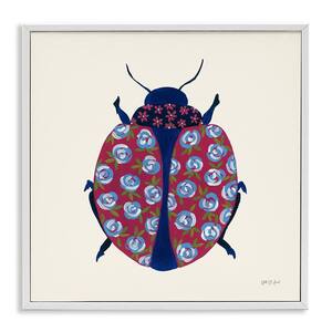 Rose Blooming Beetle by Yvette St Amant White Framed Animal Giclee Art Print 12 in. x 12 in.