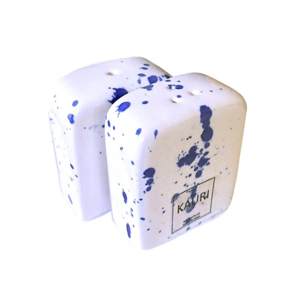Kauri Design Ceramic White Splatter Salt and Pepper Shaker Set