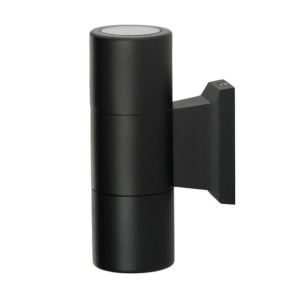 KICHLER Large Up & Down Weather Resistant Cylinder Sconce in Black Brass