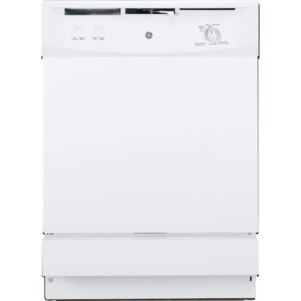GE Front Control Under-the-Sink Dishwasher in White, 63 dBA