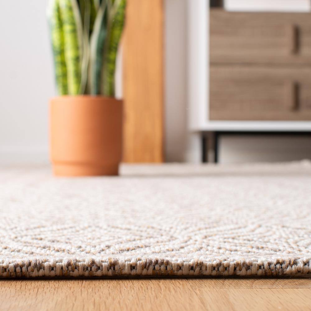 Augustine Boho-Mod Taupe & Cream Geometric Runner Rug - 2' x 8'