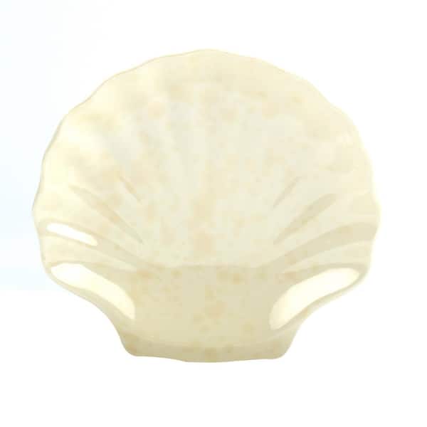 Certified International 8 in. White Melamine 3-D Scallop Candy Plate (Set of 4)