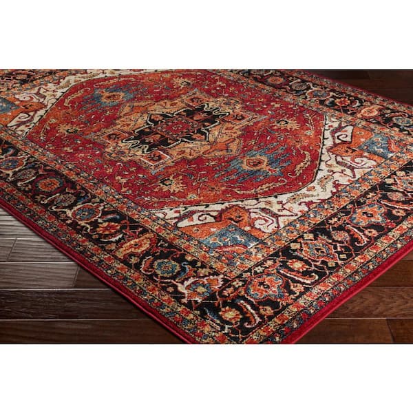 Naime Dark Red Oriental 3 ft. x 7 ft. Indoor Runner Area Rug