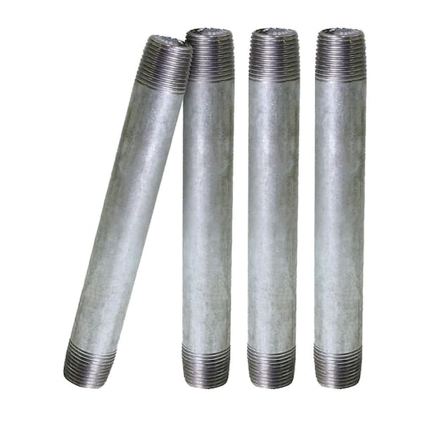 The Plumber's Choice 2 in. x 7 in. Galvanized Steel Nipple Pipe (4-Pack)